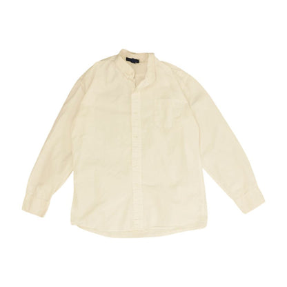 White Solid Long Sleeve Button Down