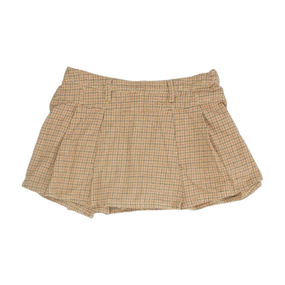 Beige Houndstooth Mini Skort