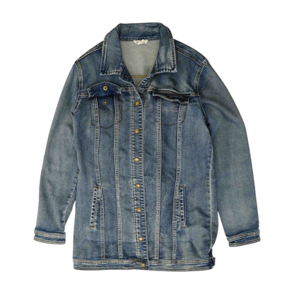 Blue Solid Denim Jacket