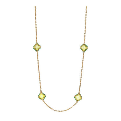 18K Gold Plated Cubic Zirconia With Enamel Prince Charming Necklace