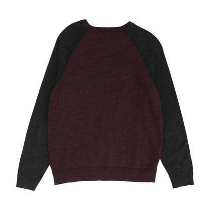 Red Color Block 1/4 Zip Sweater