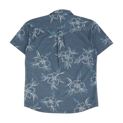 Navy Floral Short Sleeve Button Down