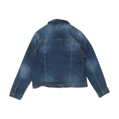 Navy Solid Denim Jacket