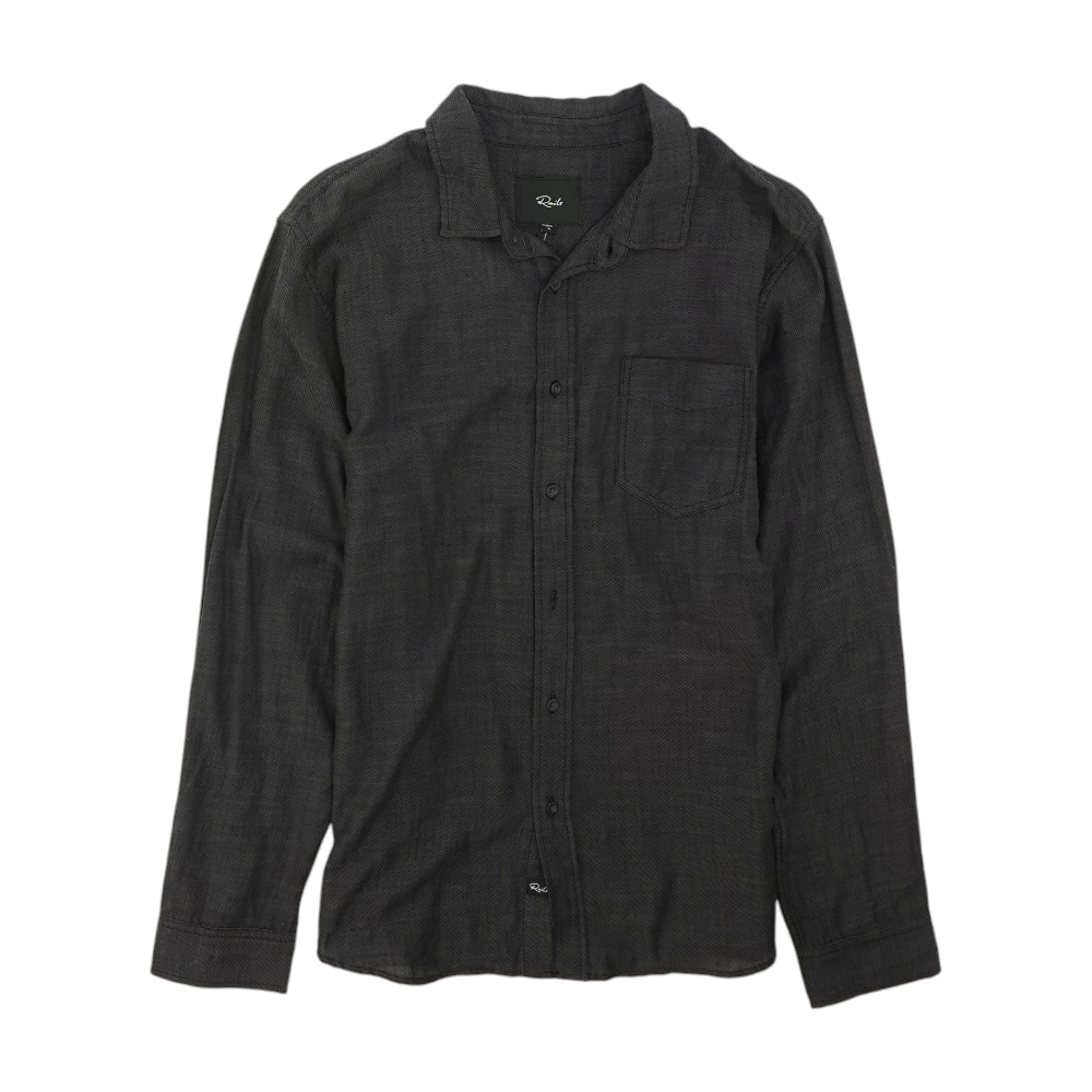 Gray Solid Flannel Button Down