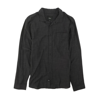 Gray Solid Flannel Button Down