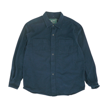 Navy Solid Flannel Button Down