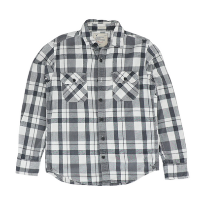 Gray Plaid Flannel Button Down