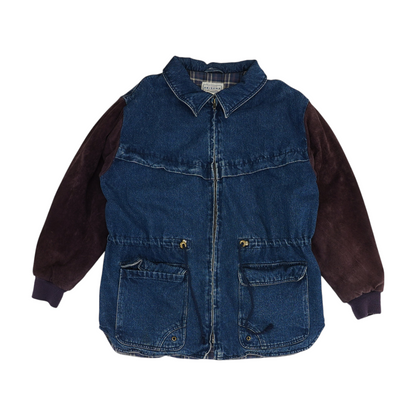 Vintage Blue Solid Denim Jacket