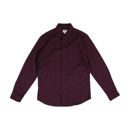 Burgundy Check Flannel Button Down