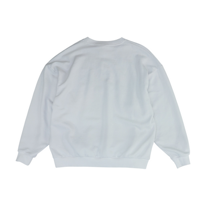 White Solid Sweatshirt Pullover