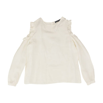 Ivory Solid Long Sleeve Blouse