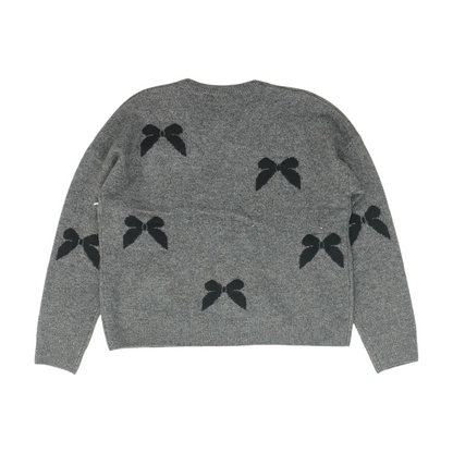 Gray Print Pullover Sweater