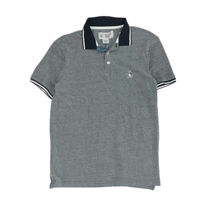 Gray Solid Short Sleeve Polo