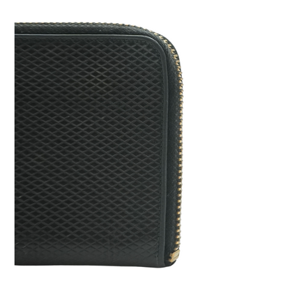 Black Classic Leather Zip Around Wallet