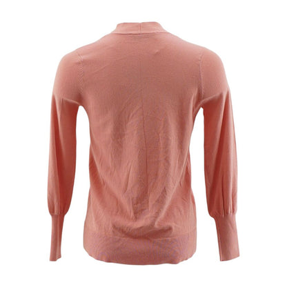 Pink Solid Cardigan Sweater