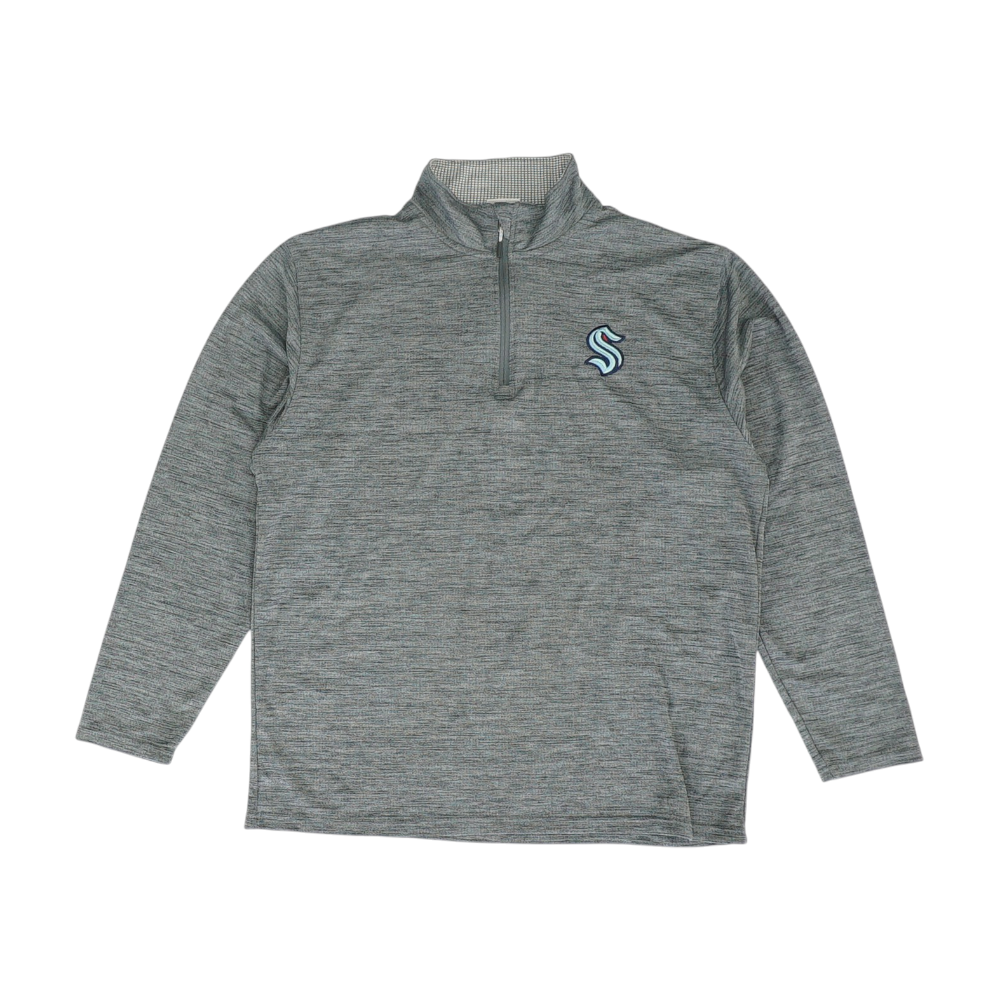 Gray Seattle Kraken Solid 1/4 Zip Pullover