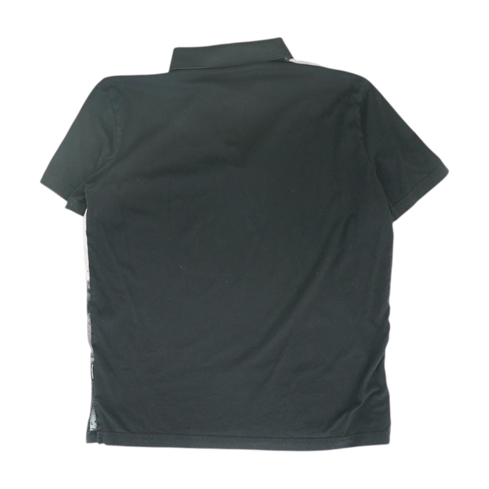 Black Print Short Sleeve Polo