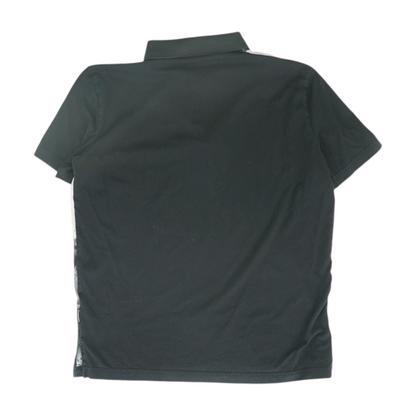 Black Print Short Sleeve Polo