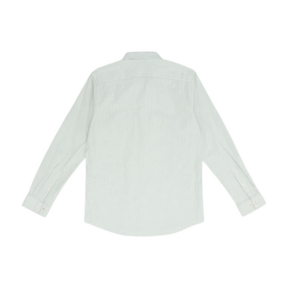 Green Striped Long Sleeve Button Down
