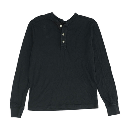 Black Solid Henley T-Shirt