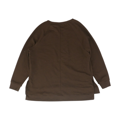 Brown Plus Solid Sweatshirt Pullover