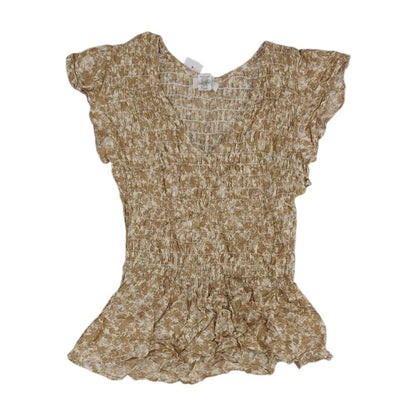 Tan Misc. Short Sleeve Blouse