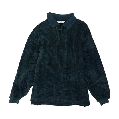 Navy Solid Long Sleeve Polo