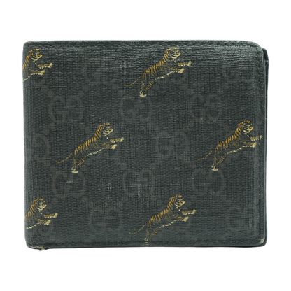 Black GG Supreme Tiger Print Wallet