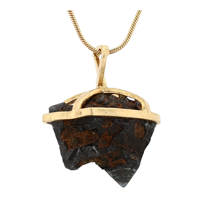 18K Yellow Gold Magnetite Pendant Necklace