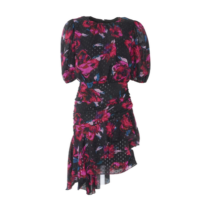 Black Floral Midi Dress