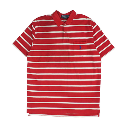 Red Striped Short Sleeve Polo