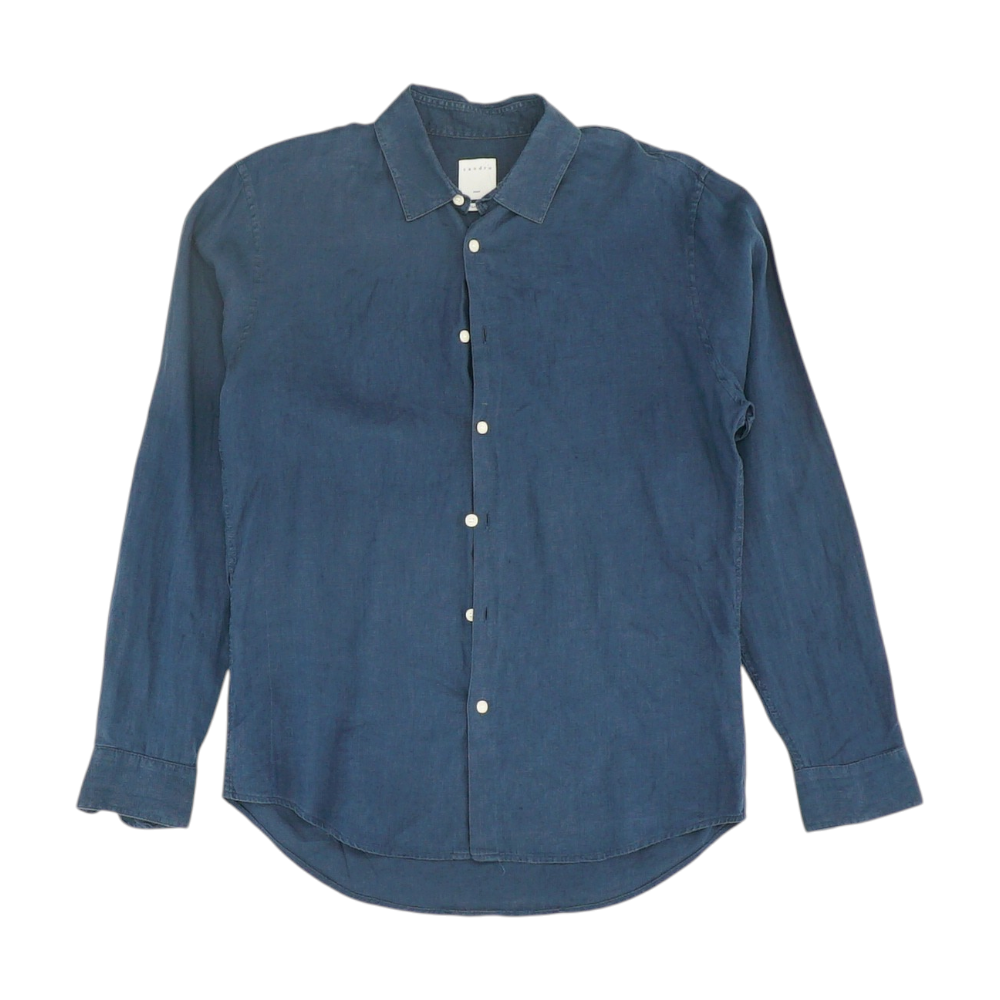 Navy Solid Long Sleeve Button Down