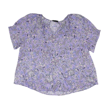 Purple Plus Size Floral Blouse