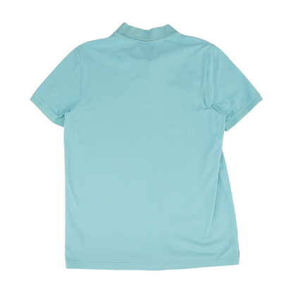 Blue Solid Short Sleeve Polo