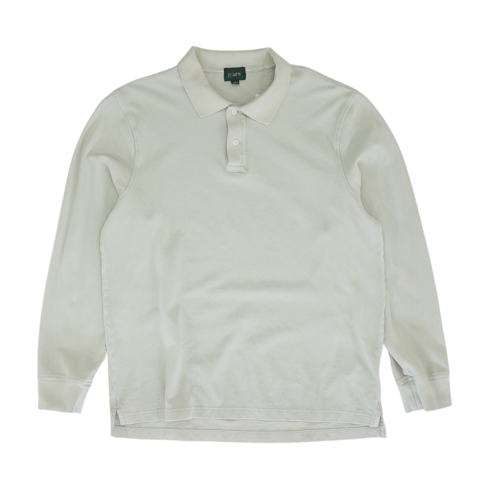 J.Crew Tan Solid Long Sleeve Polo – Image 1