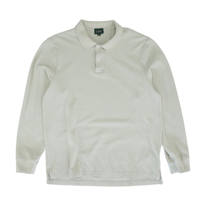J.Crew Tan Solid Long Sleeve Polo – Image 1