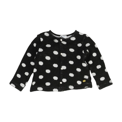 Vintage Black Polka Dot Cardigan Sweater
