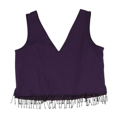 Purple Solid Sleeveless Blouse