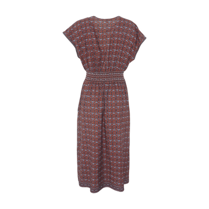 Brown Abstract Midi Dress