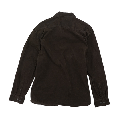 Brown Solid Flannel Button Down