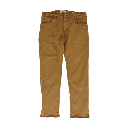 Brown Solid Straight Jeans