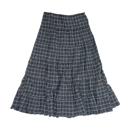 Blue Plaid Maxi Skirt