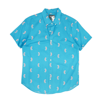 Blue Print Short Sleeve Button Down