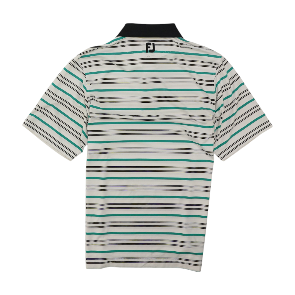 White Striped Short Sleeve Polo