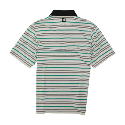 White Striped Short Sleeve Polo