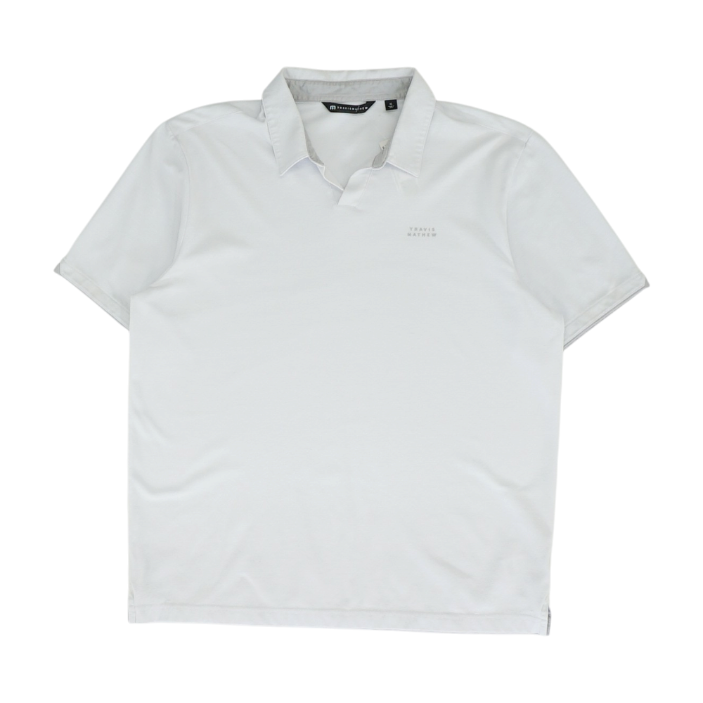 White Solid Short Sleeve Polo