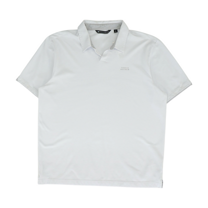 White Solid Short Sleeve Polo