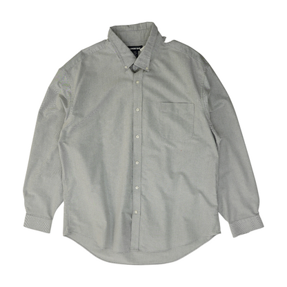 Gray Solid Long Sleeve Button Down
