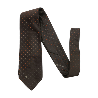 Brown Print Neck Tie