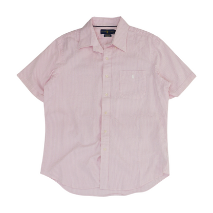 Pink Striped Short Sleeve Button Down